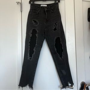 Zara Black Distressed Jeans - Size 2